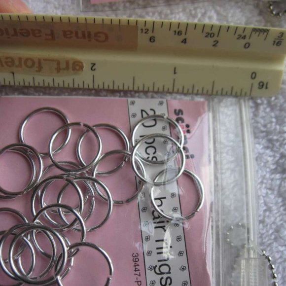 Scunci 20 PCS Hair Rings Metal Gold Silver Braids Reusable Zipper Storage Pouch - Picture 5 of 6